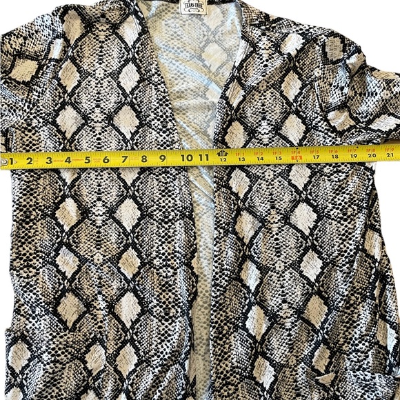 TEXAS TRUE THREADS Women's Western Snake Print Lightweight Cardigan Duster Lg - Picture 12 of 13